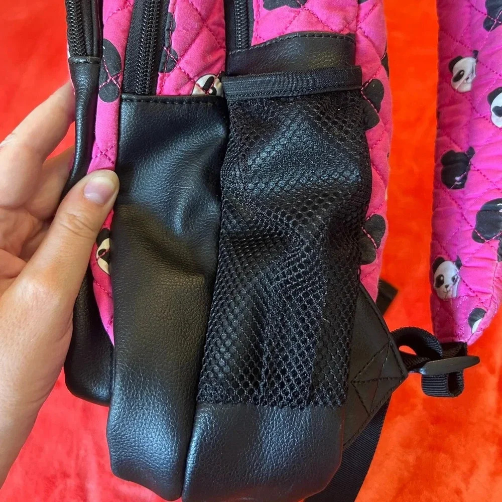 🐼🐼 Betsey Johnson pink & black panda backpack in great, clean condition 🐼🐼 - Picture 7 of 13